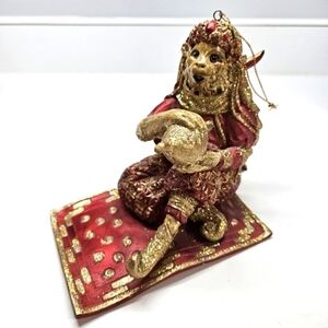 Rare Mark Roberts Monkey Genie Bottle Flying Carpet Holiday Ornament Aladdin